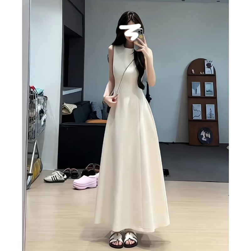 GARNUO红色无袖连衣裙子女夏季法式高级感订婚礼服裙敬酒服收腰显瘦长裙 红色【无袖长款】 S 【80-100斤】