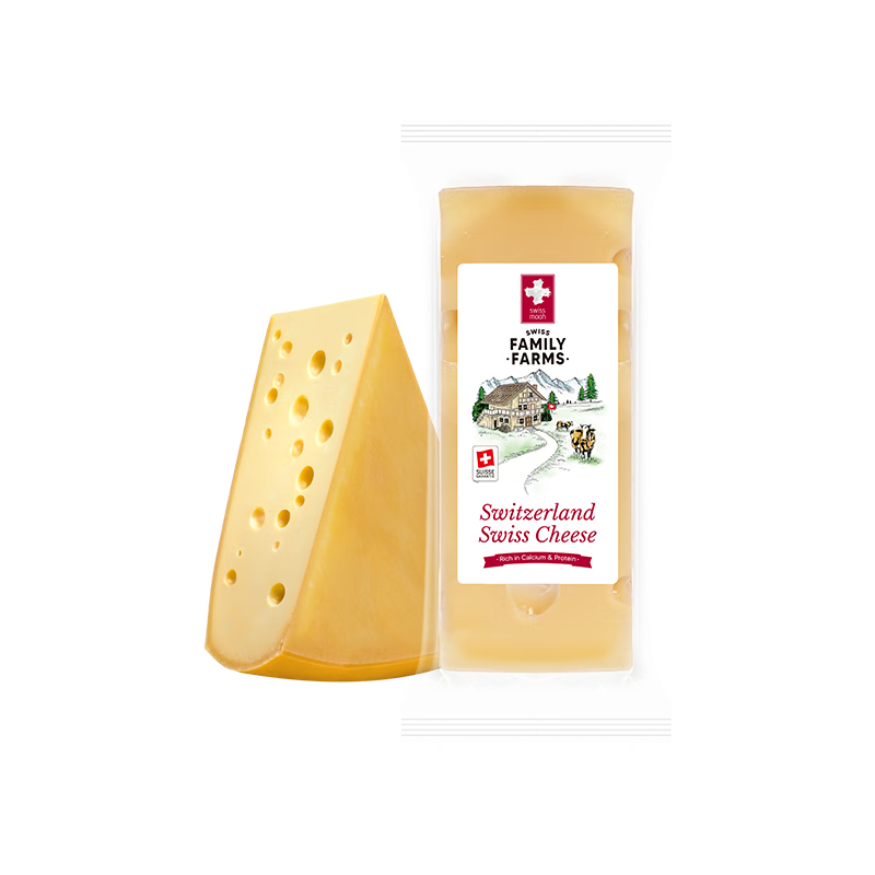 瑞慕（SWISSMOOH）進(jìn)口原制大孔奶酪塊芝士烘焙乳酪大孔奶酪塊150g干酪可切片