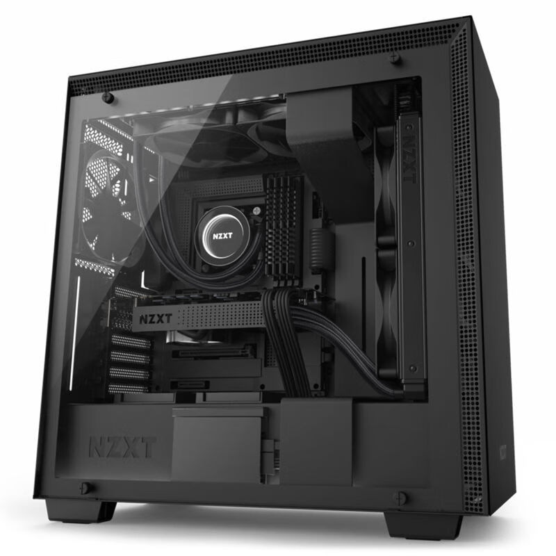 NZXT恩杰機箱 H6 H7 FLOW H9 H210 itx中塔側(cè)透機箱水冷簡約側(cè)透 恩杰h710 黑 自帶四把風(fēng)扇 官方標配