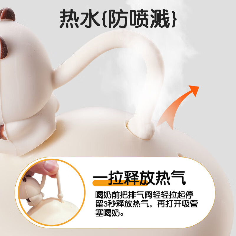 卡蜜迪母亲节幼儿园专用PPSU防摔吸管学饮杯儿童直饮杯牛奶杯水杯奶瓶 黄色熊猫牛奶杯+送一体管 350ml