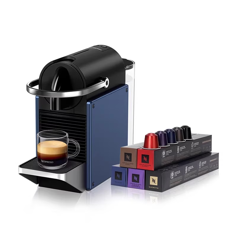 Nespresso奈斯派索Pixie进口家用小型胶囊咖啡机含黑咖啡胶囊50颗 蓝色套装咖啡机+胶囊 咖啡机+胶囊