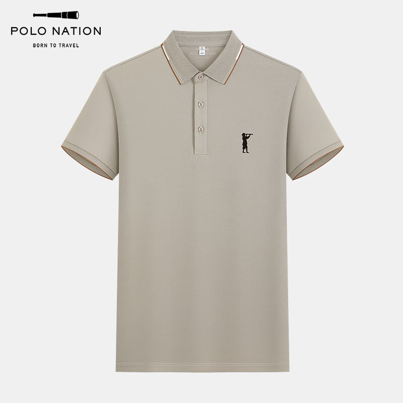 POLO NATION法国品牌7A抗菌短袖POLO衫夏季新款冰丝短袖透气通勤商务上衣T恤 白色 M (48)