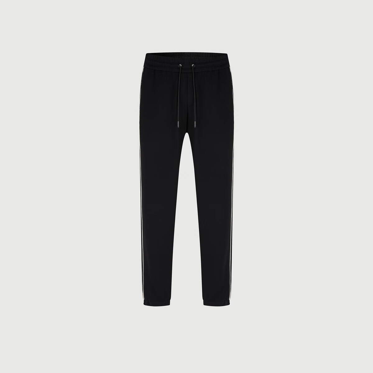 C'N'C【奢侈品衣服】CNC25新款磨毛束脚休闲裤男刺绣logo束脚长裤 黑色 36 (180/92A)