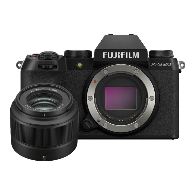富士（FUJIFILM）X-S20 無(wú)反單電微單相機  AI智能對焦 750張續航增強 XS20全新Vlog模式 高便攜高性能QYH45 X-S20 XF35F2鏡頭套機 官方標配
