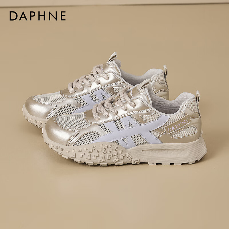 达芙妮复古透气阿甘鞋女2026夏季时尚新款休闲德训鞋通勤软底运动鞋 紫色 【轻便透气】 37