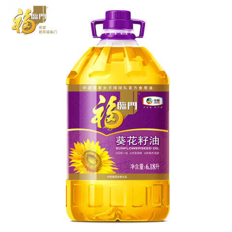 福临门压榨一级葵花籽油食用油充氮保鲜中粮出品 物理压榨葵花籽油4L