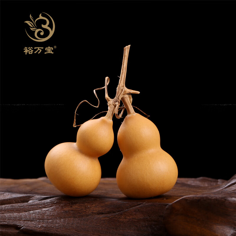 裕萬(wàn)寶（Yu Wan Bao）連藤異形手捻雙臍小葫蘆精品擺件雙胞胎文玩收藏美國產(chǎn) 連枝葫蘆5-(形狀隨機) 7cm