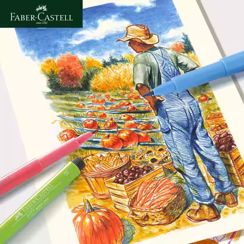 辉柏嘉(Faber-castell)德国PITT软头水性马克笔 PITT马克笔 B号 艺术家级马克笔 儿童节礼物 PITT马克笔 B号 12色胶盒装