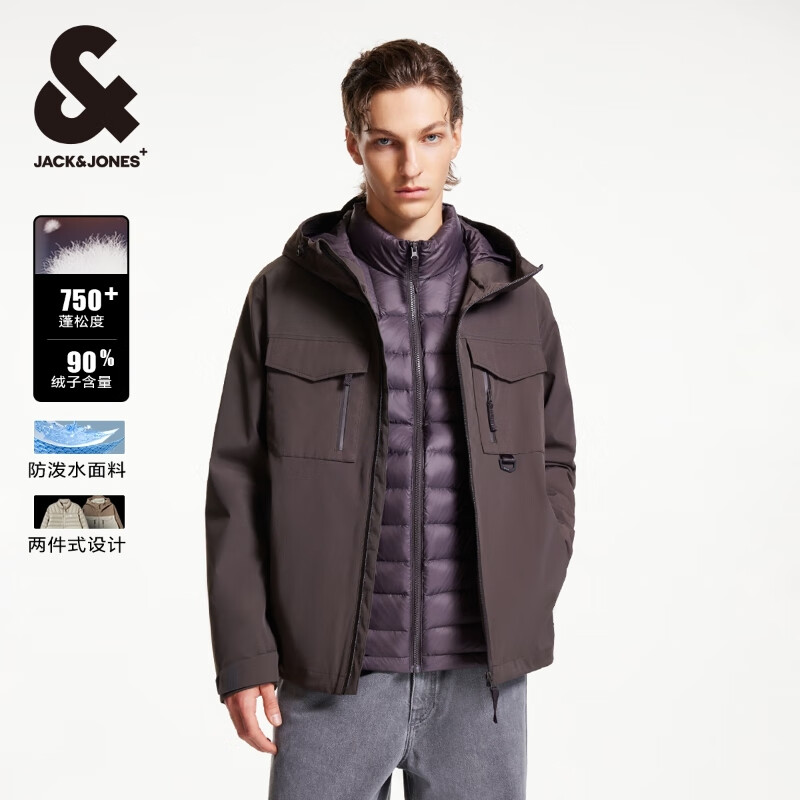 杰克·琼斯（JACK&JONES）秋冬季男士保暖外羽绒服合集 224412039页岩紫 M 175