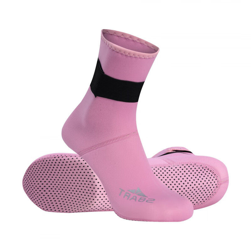 鯊巴特（SBART）成人 兒童 浮潛 加厚防滑底 潛水襪 冬泳襪 沙灘襪鞋 粉色潛水襪(成人) XXS