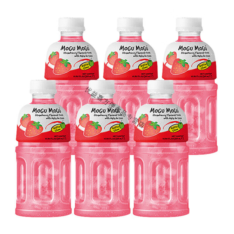 摩咕摩咕泰國mogumogu飲料椰肉果汁風味橙汁芒果汁葡萄汁飲料 草莓汁 320ml*12瓶【整箱】