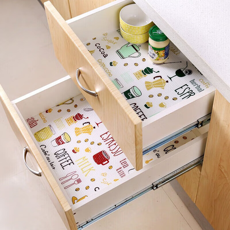 防水防潮抽屉垫纸柜垫纸防油防污衣柜垫纸抗菌一次性垫纸 【随机图案】 2卷