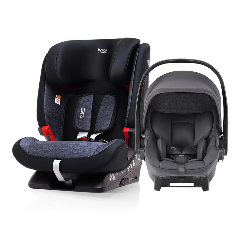 寶得適(BRITAX)寶得適騎士?jì)和踩螌殞?個(gè)月-12歲汽車(chē)車(chē)載嬰兒 精致藍+提籃