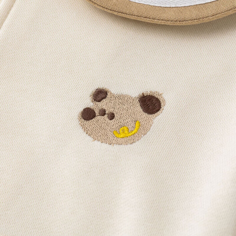 嘟嘟家男童翻领春季套装女童可爱纽扣外套儿童休闲两件套宝宝束脚裤春装 卡其色 120