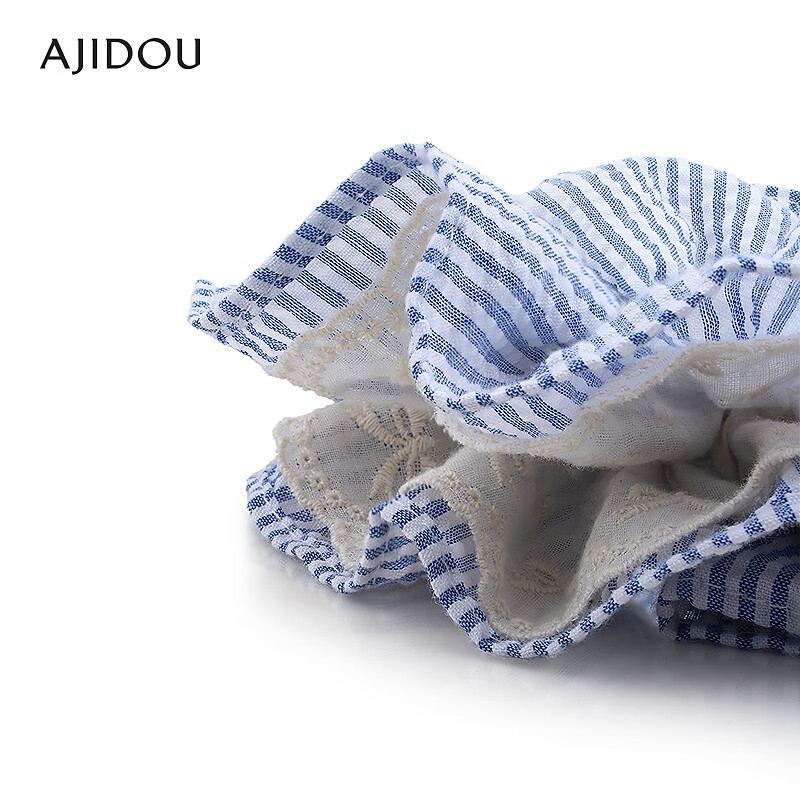 AJIDOU阿吉豆发圈生日新年礼物女 日常百搭蓝白条纹大肠发圈送女友 闺蜜 条纹 1个