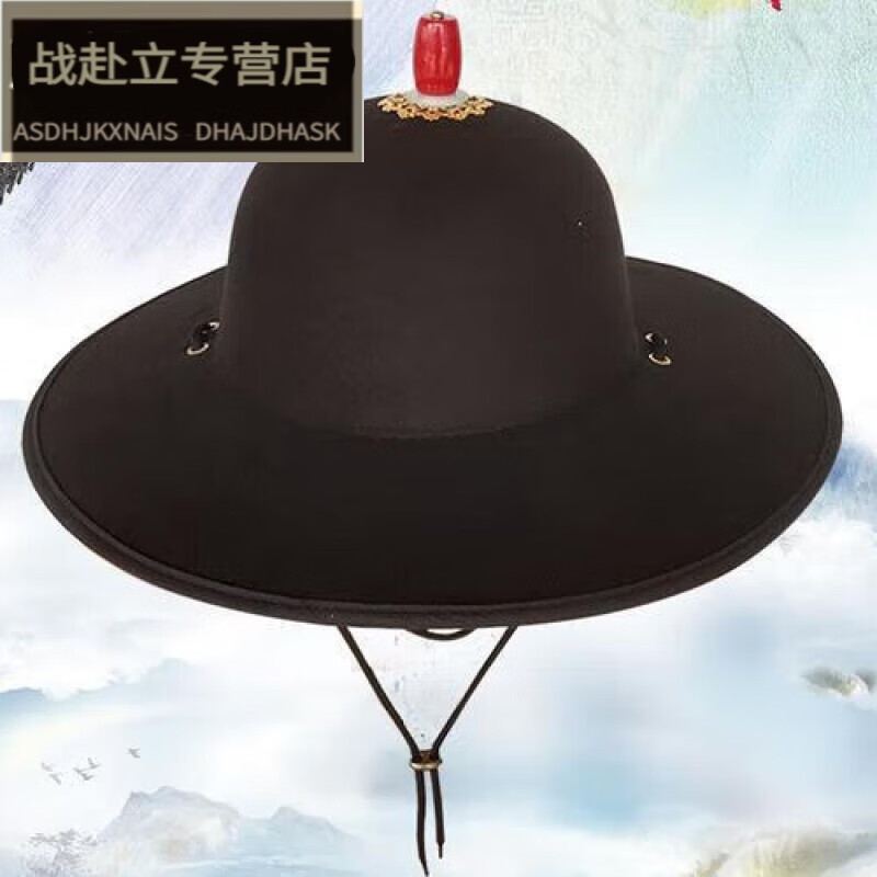 嬅欣飛魚服錦衣衛(wèi)帽子男明朝影視古裝繡春刀大圓帽冕冠皇帝帽子 錦衣衛(wèi)大圓帽 可調(diào)節(jié)