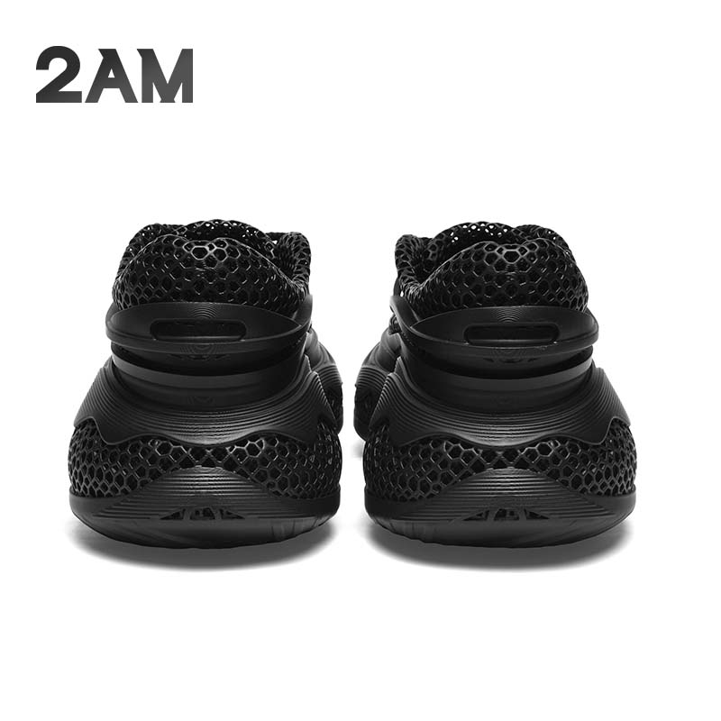 2AM · Thug面包鞋4D打印一体成型舒适厚底时尚休闲鞋夏季3D打印鞋 暗夜黑（无边款） 38