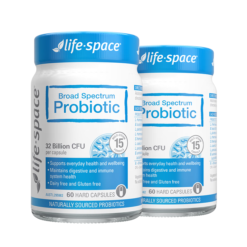 百亿补贴:Life Space益倍适成人广谱益生菌胶囊320亿高活性60粒*2瓶219元