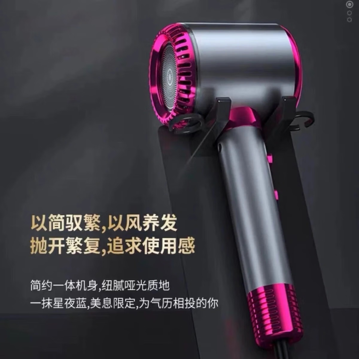 米智能通用吹风机家用静音负离子大功率不伤发3000高速风筒发廊 莱金白3000智能AI光环圈
