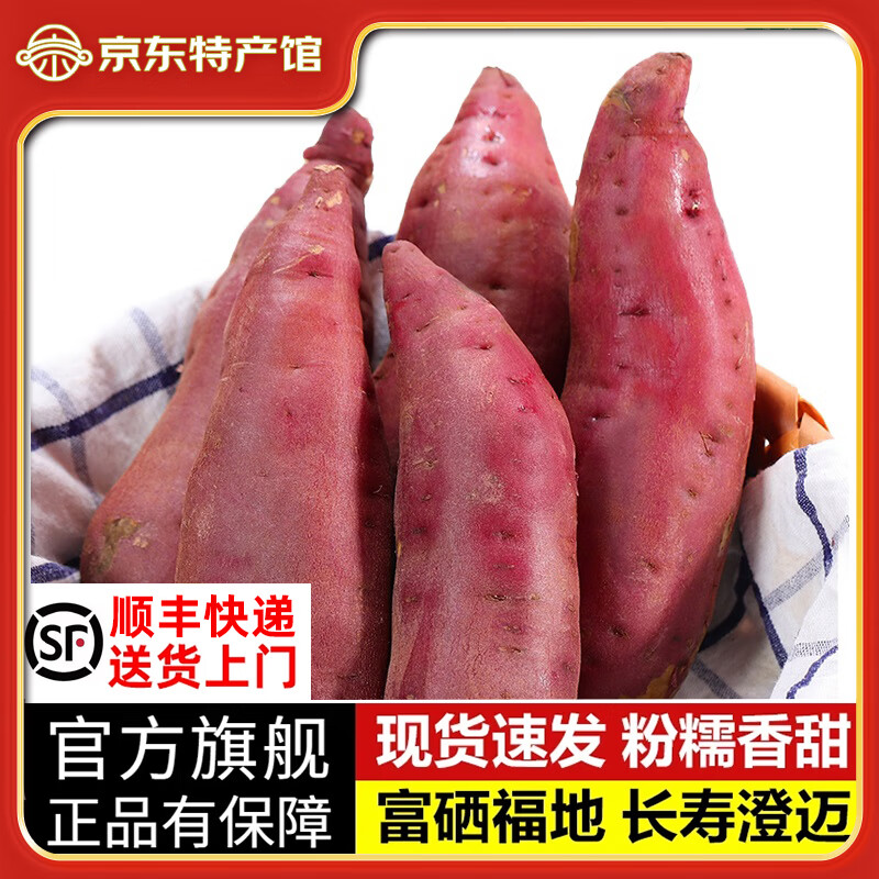 有鲜气【源头直发】正宗海南澄迈桥头地瓜富硒地瓜沙地红薯新鲜现挖 5斤中果单果2-4两（净重）