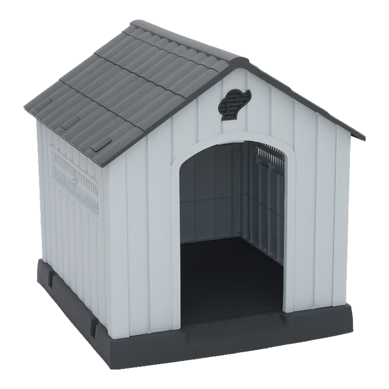 华元宠具（hoopet）狗窝室外四季通用大型犬狗笼防雨防寒狗狗睡觉的窝户外狗屋狗房子 室外宠物房子[灰色] 【无门款】 建议30斤内宠物使用