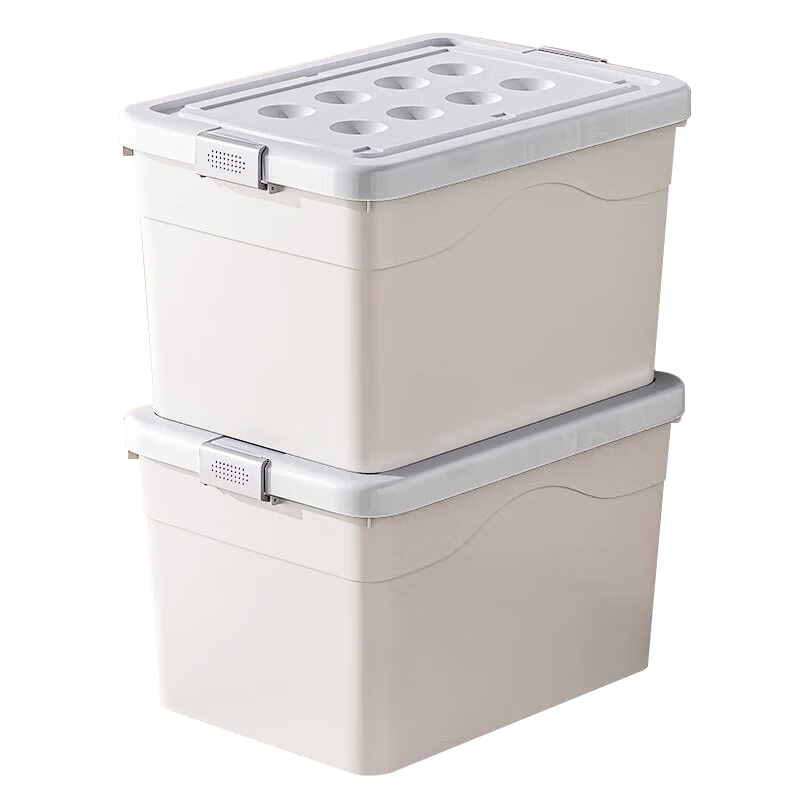 汽车后备箱收纳箱车载收纳盒储物箱家用衣服学生宿舍衣物储物箱 大号-白色 38 * 27 * 20cm 无轮