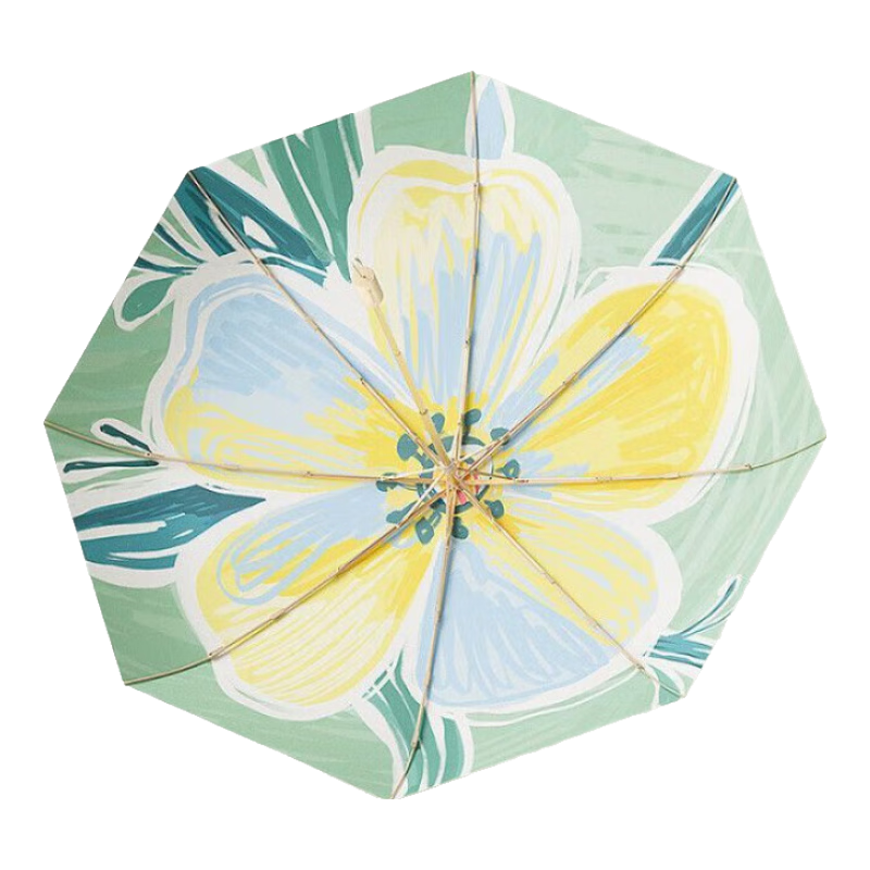 左都（ZUODU）鈦銀遮陽(yáng)傘防紫外線防曬太陽(yáng)晴雨兩用女小巧輕便攜膠囊折疊傘 【椿韻-彩膠款】三折雙層加大