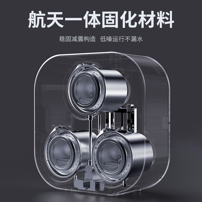 万家能三舱洗衣机分区洗烘一体壁挂内衣裤专用全自动迷你小型滚筒家用涡轮洗袜子婴儿儿童懒人神器清洗机 【三仓壁挂】巴氏烘洗除菌+新风除异味+UV紫外杀菌