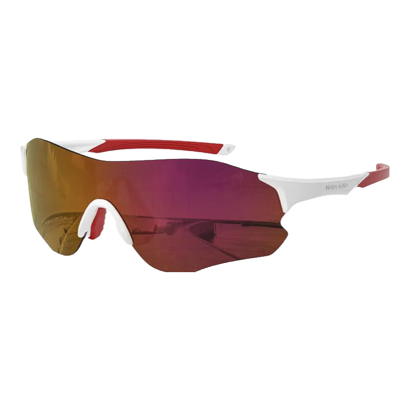 海倫凱勒眼鏡男女款運(yùn)動(dòng)防紫外線變色戶外登山滑雪騎行太陽鏡墨鏡HK611YD HK611YDN90 亮實(shí)白+黑紅REVO