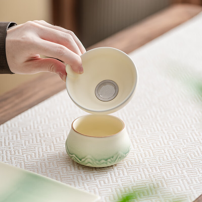 熊猫茶具套装小清新陶瓷轻奢高档家用会客茶艺日常送礼功夫小茶杯 熊猫茶具套装-渐变蓝