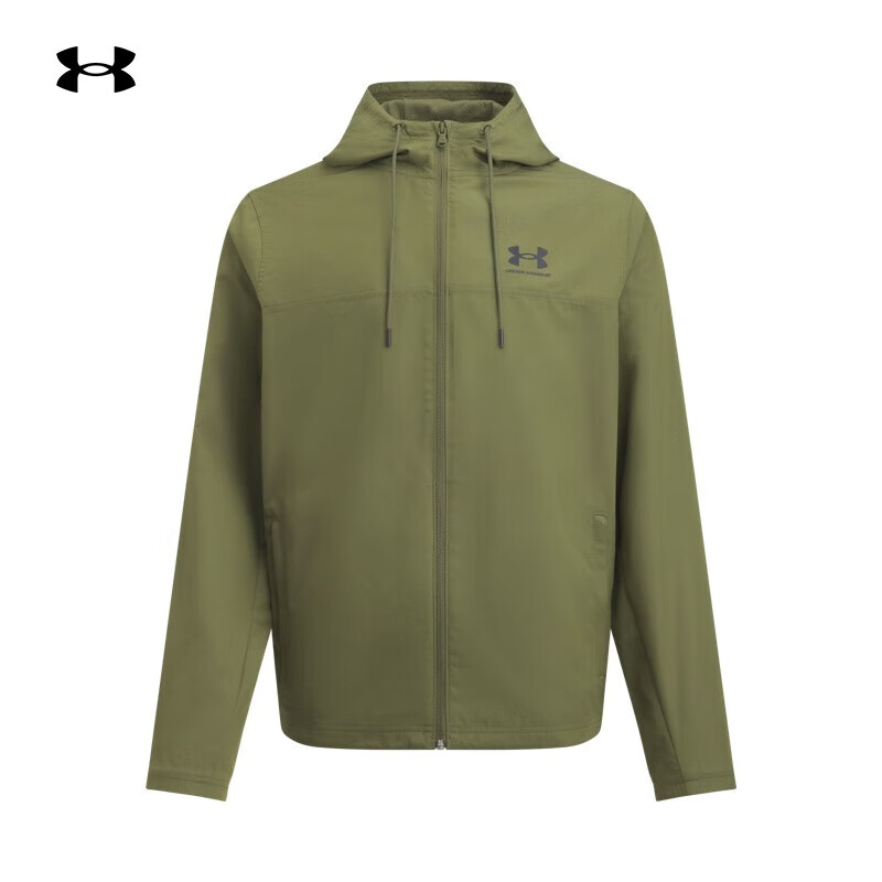 UNDER ARMOUR秋冬Rival男子梭织运动休闲夹克外套1390149 幽绿色390 L