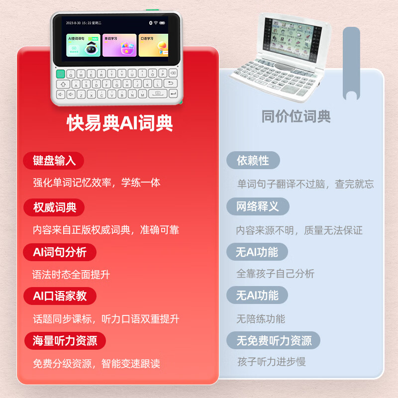 快易典（Koridy）AI电子词典E2英语学习机小学初中高中通词典四六级英语过级考试教材同步单词机 【全新升级】E2 128GB
