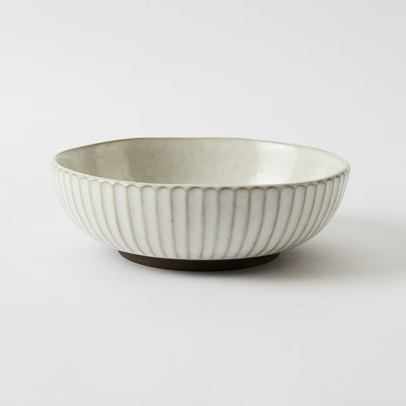 NITORI碗日式餐具長盤圓盤飯碗意面盤陶瓷餐具 唐茶削 18cm碗唐茶削 1個