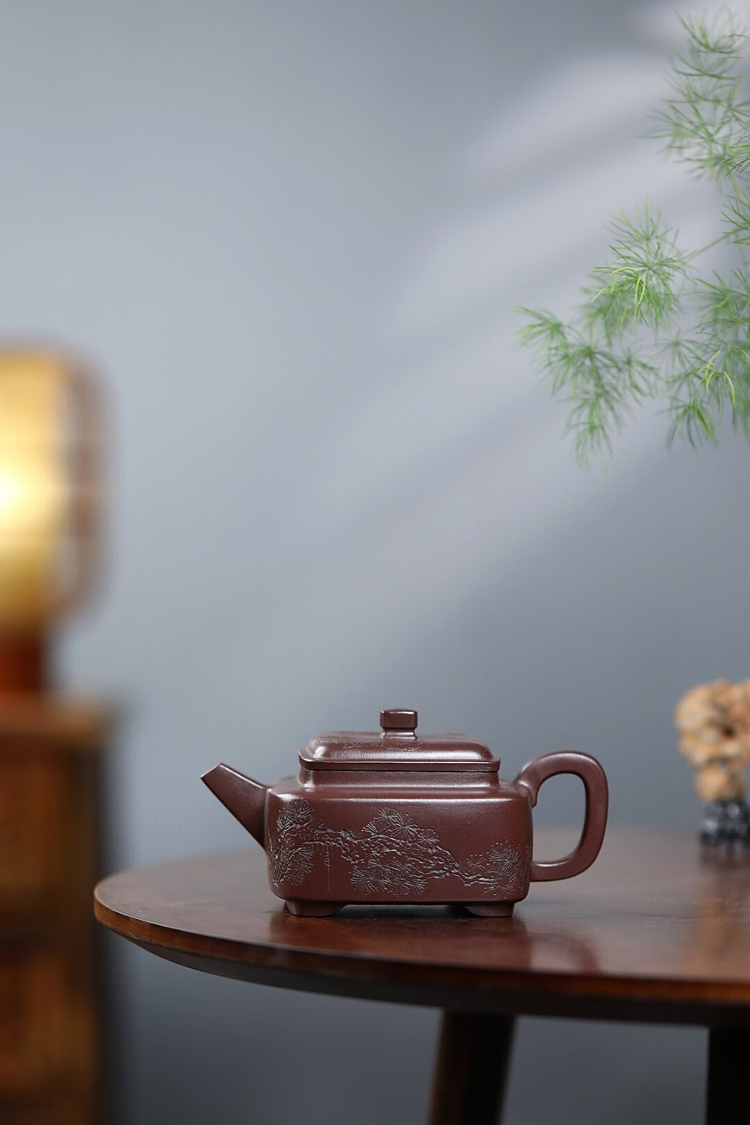 实价问客服双省大师吴小楣全纯手工老紫泥宜兴紫砂壶四方扁韵350c 默认