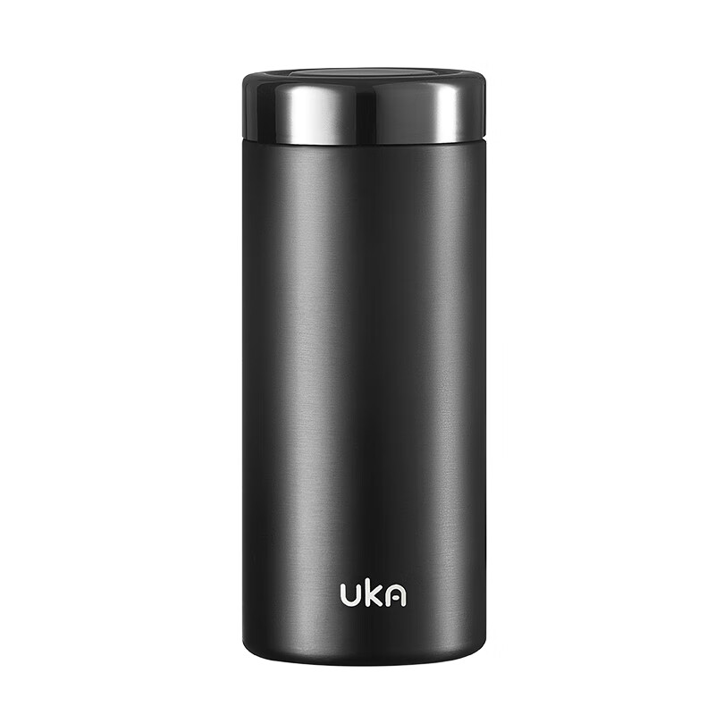 UKA口袋杯迷你保温杯女士小容量陶瓷内胆便携随手水杯 黑色220ml(316内胆 含茶漏)