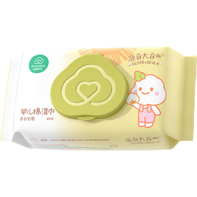 Purcotton/ȫ��ʱ�� 100%���ֿ�ר�� Ӥ��ʪ�� 80�� 1�� 15.9Ԫ