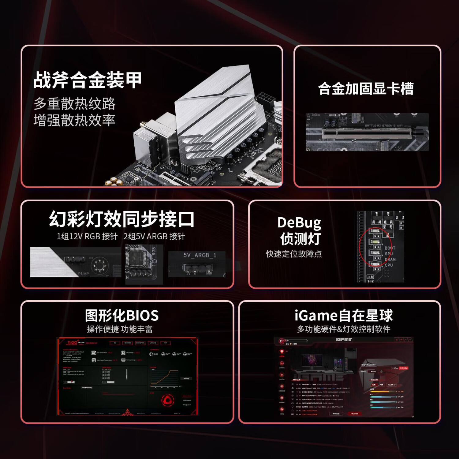 七彩虹 BATTLE-AX B760M-G WIFI V20A 小黑刃DDR4 图 4