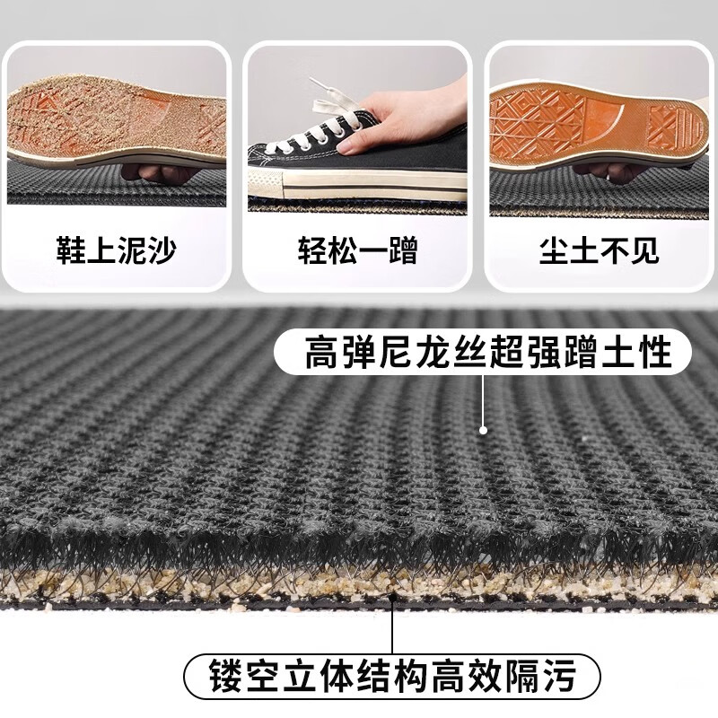 迪拉别墅入户门地垫家用大门口弹力门垫防滑脚垫室外进门地毯门外垫子 弹力王进门垫-喜乐相伴中国红 90x150cm【经久耐用不惧风吹日晒