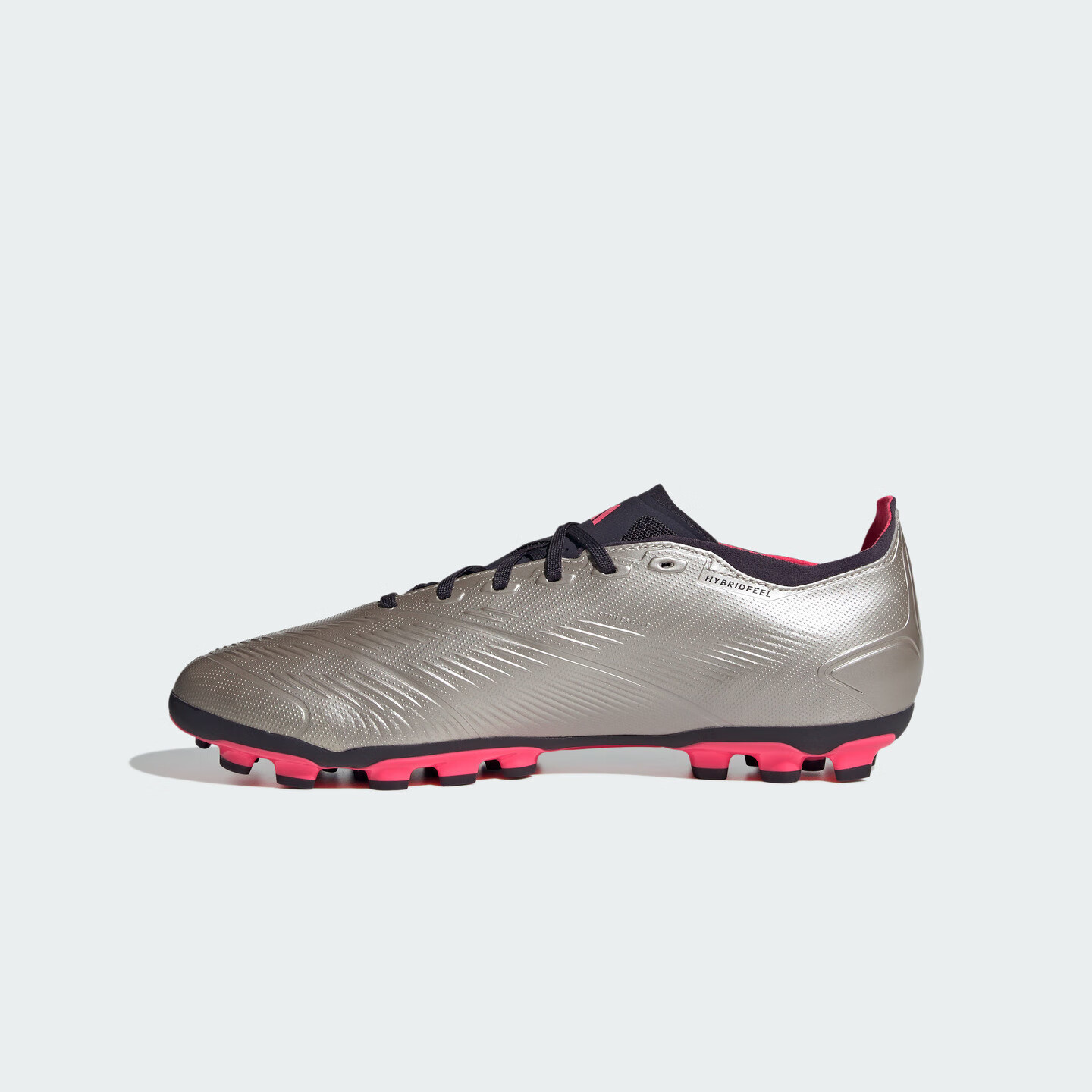 adidas PREDATOR LEAGUE人造草皮2G/3G AG定制短钉足球鞋阿迪达斯 金属银灰色/黑色/漩涡荧光红 42