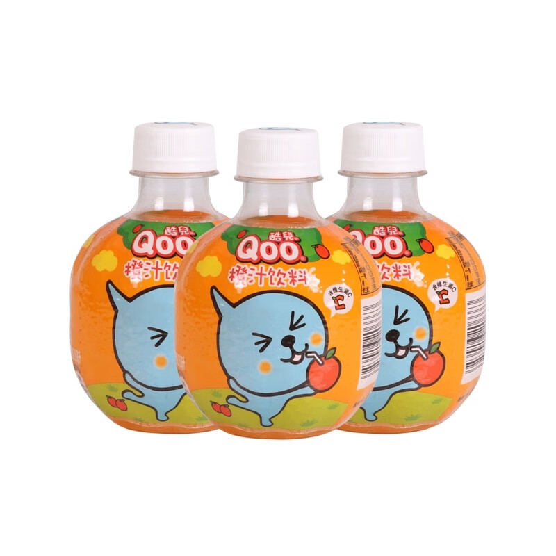 可口可乐（Coca-Cola）美汁源酷儿橙汁饮料 QOO碳酸果汁饮料 迷你星球瓶果味饮料儿童节 260mL*3瓶【尝鲜装】