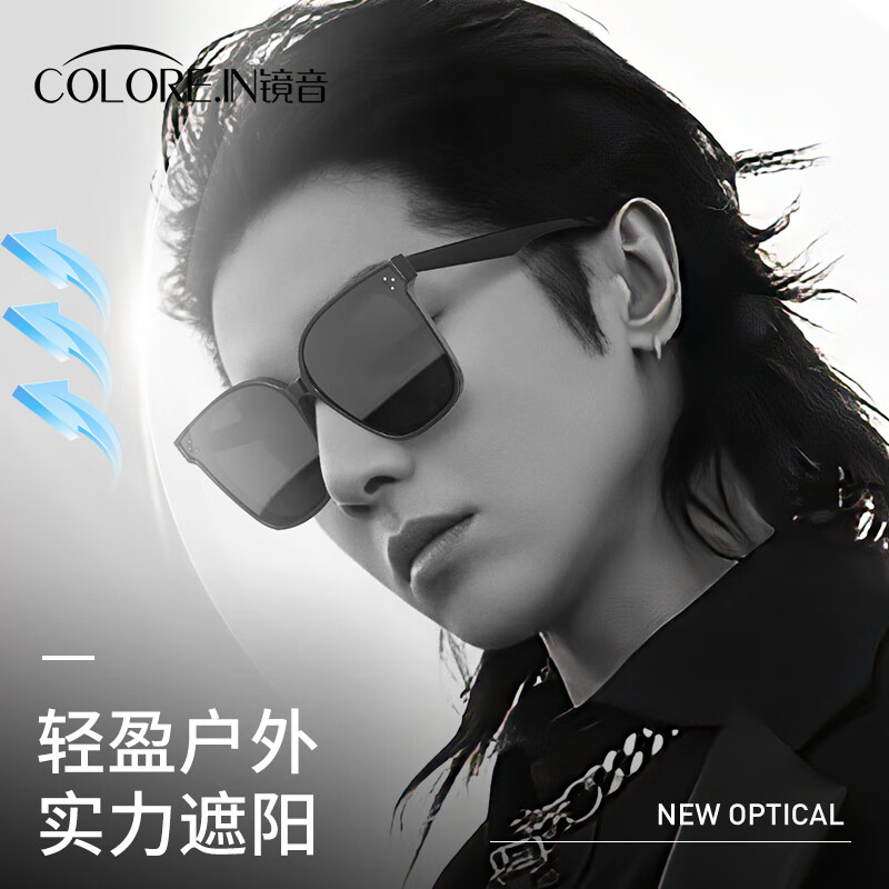 蔡司（ZEISS）镜片可选近视墨镜男女款可配带度数偏光镜户外防晒开车驾驶太阳镜 223432-黑框偏光灰 定制蔡司视特耐1.60【0-500度】