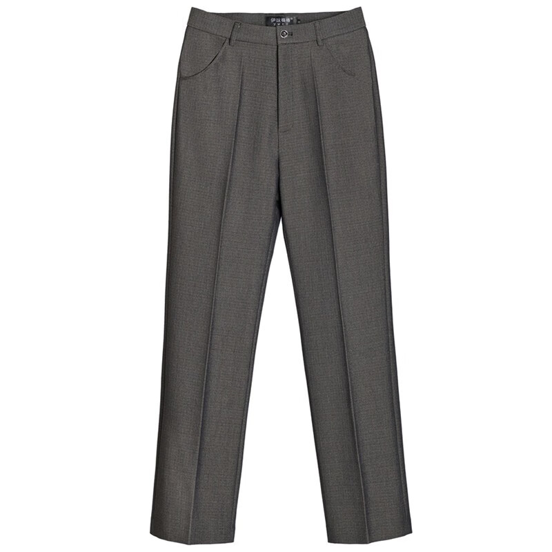 伊玟格格春秋新款中老年女裤高腰妈妈裤直筒中年女士西裤百搭长裤 褐色 菠萝纹春秋冬款 5XL 2尺9腰围35码(155斤以下穿)