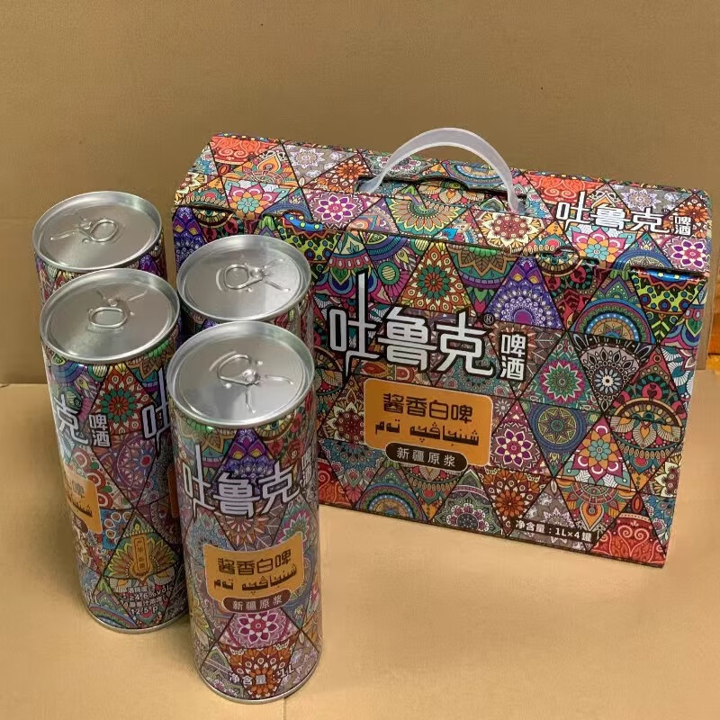 吐鲁克新疆特产12°P精酿6瓶装伊犁雪吐鲁克原浆黄啤酒全麦芽发1L*12瓶 吐鲁克酱香白1L*6瓶【无礼盒】