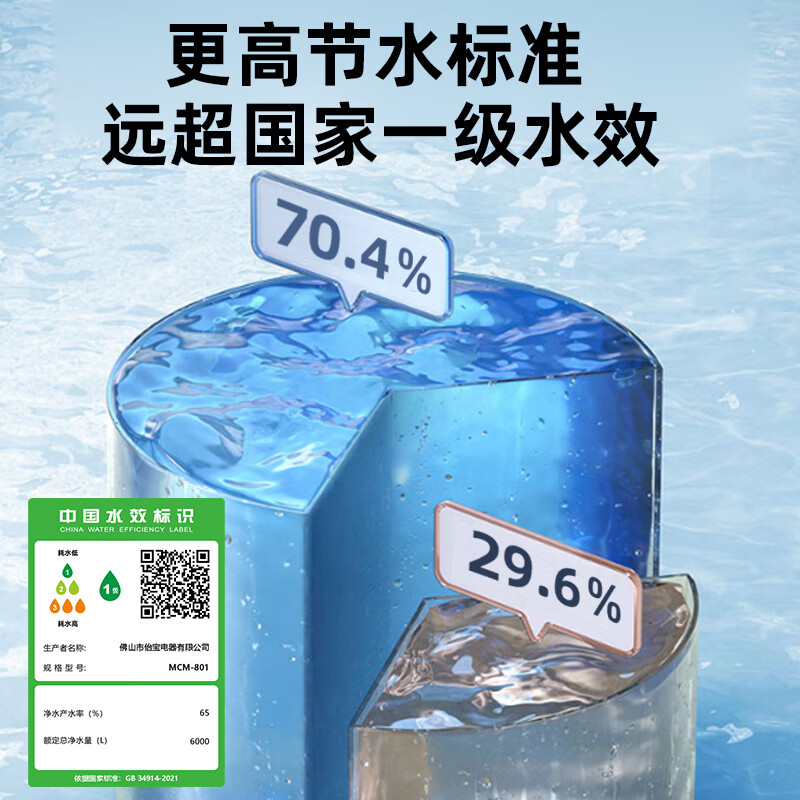 MCM净水器家用0陈水墨韵2000G 厨下式净水机过滤器直饮机5年长效RO反渗透 净水机 【升级5年RO膜】墨韵800G