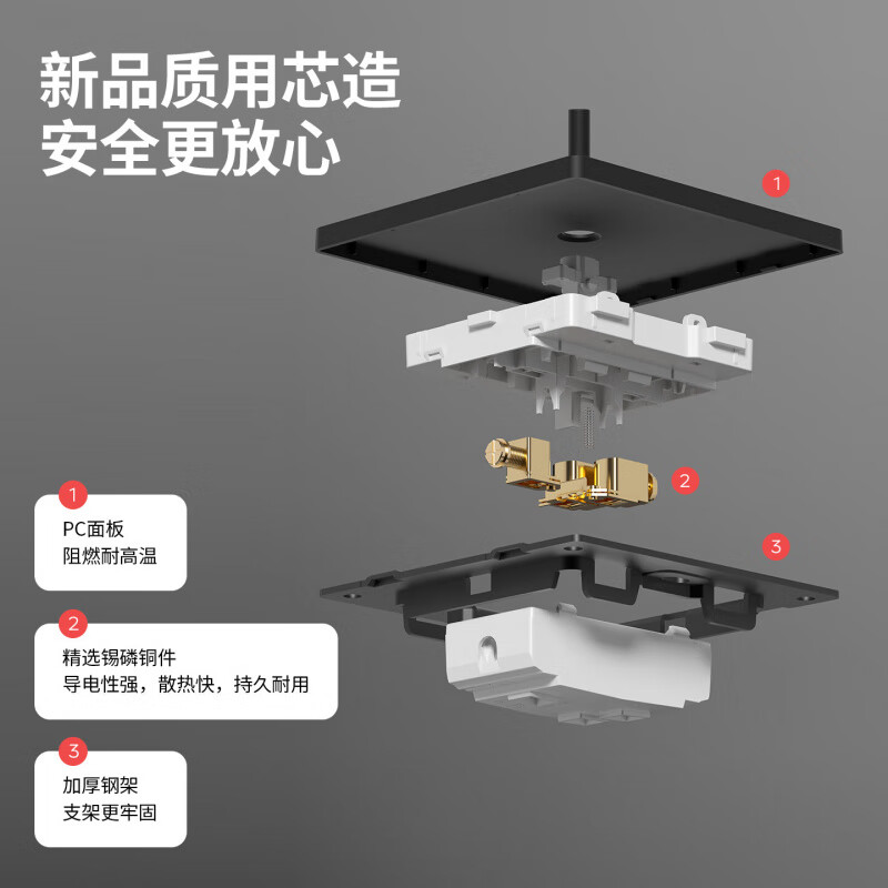 国际电工86型暗装超薄拨杆开关插座面板意式奶油白色哑光复古极简侘寂风 二开（单/双控通用）【白杆】