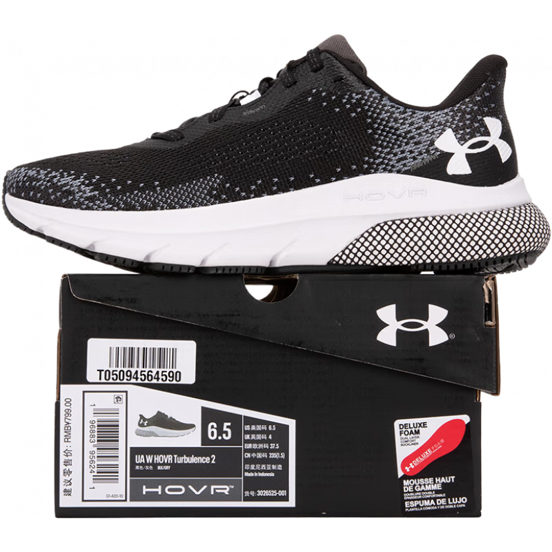 �����꣨Under Armour��ŮЬ�� 26�����¿�����͸���˶�Ь����Ь��㻺��Ů���ܲ�Ь 3026525-001/���͸��/��ɫ 38.5