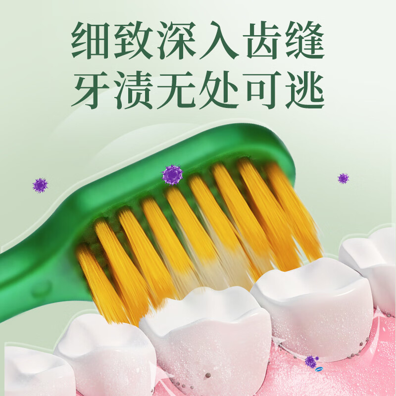 朗利洁牙刷软毛成人国风宽头细毛护龈深层清洁口腔便携家庭装 颜色随机 宽头护龈牙刷 14支
