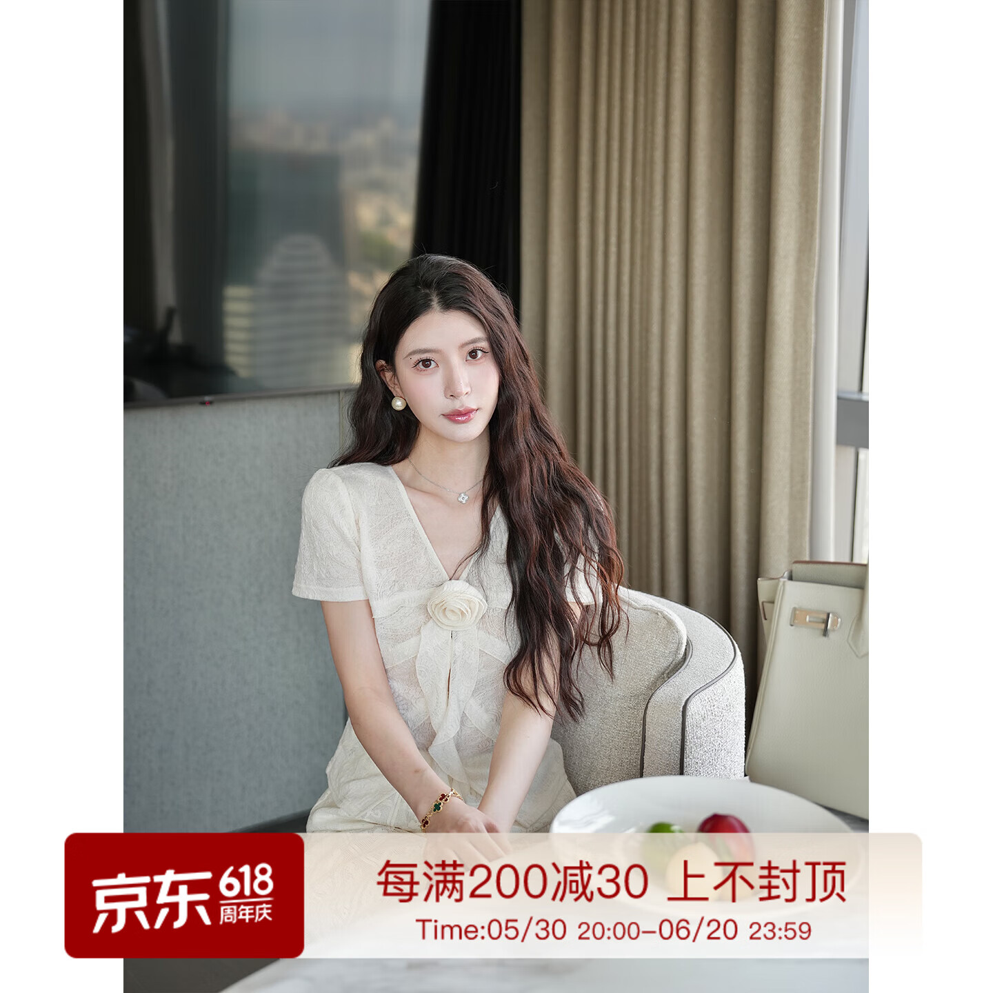 【珍妮公主】米色短袖襯衫女設(shè)計(jì)感時(shí)尚收腰顯瘦氣質(zhì)上衣夏季新款 米色上衣 M
