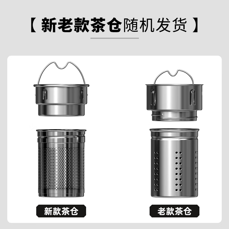 恩尔美(nRMEi)超大容量玻璃杯耐高温防摔防爆男士泡茶专用茶水分便携茶水杯 绅士黑【茶水分离升级款】1800ml
