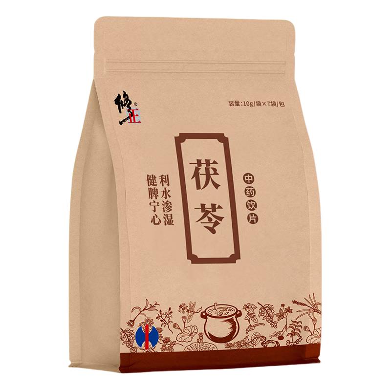【修正】 茯苓块10g×7袋中药饮片无硫茯苓块利水渗湿健脾宁心泡水搭百合黄芪党参当归中药材送父母长辈礼物